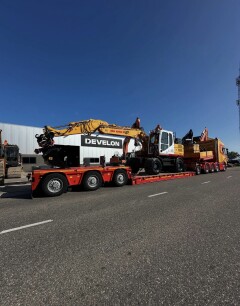 Zijkant op vrachtwagen